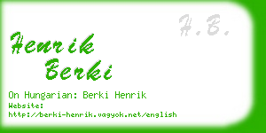 henrik berki business card